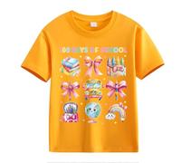 vaolkwsacz 100th Day of School Celebration for Girls and Boys Kids T Shirts Fun Colorful Numbers Wide Damen, naranja, 4-5 años