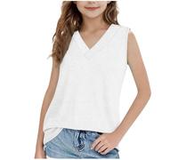 vaolkwsacz Camiseta para el día a día, vacaciones, correr, entrenamiento, deporte, tanque, sólido, informal, camiseta para bebé, nombre, Blanco, 9-10 años