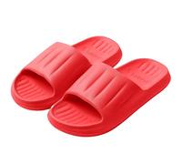 vaolkwsacz Chanclas de baño para mujer, antideslizantes, planas, suaves, cómodas, zapatos de nube, pies anchos, zapatillas de ducha ergonómicas, ligeras, ultraligeras, rojo, 38 EU