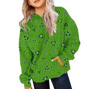vaolkwsacz Children Kids Daily Printed Trajes Sudadera Casual Manga Larga Sudadera con Capucha Tops Verde Suéter Niñas, AG., 8-9 años