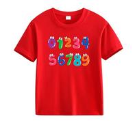 vaolkwsacz Number Day Girls and Boys Kids T Shirts Fun Colorful Numbers - Camiseta para niña, color azul claro, rojo, 10-11Years