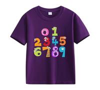 vaolkwsacz Number Day Girls and Boys Kids T Shirts Fun Colorful Numbers Shirt für Mädchen, morado, 10-11Years