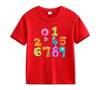 vaolkwsacz Number Day Girls and Boys Kids T Shirts Fun Colorful Numbers Shirt für Mädchen, rojo, 4-5 años
