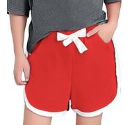vaolkwsacz - Pantalones cortos de algodón puro para niñas y niñas son modernos, transpirables, informales y cómodos Pantalones frescos para niños, rojo, 12-18 meses