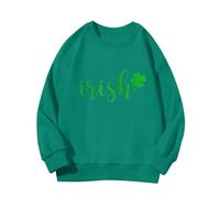 vaolkwsacz Primavera y de moda impresión dulce versión cómoda de la niña sudadera impresa ropa de bebé niño, verde, 12-13 años