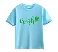 vaolkwsacz Primavera y Otoño Nueva Moda Cute Print Comfortable Version of The Girls Printed T Shirt Blusa con Mujer, azul celeste, 10-11Years