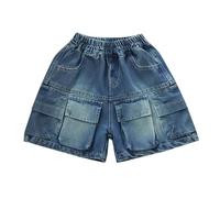 vaolkwsacz Shorts Primavera Medianos y Grandes Vaqueros Multi Pocket Vaqueros Delgados Casual Denim Pantalones Cortos de Portero para Hombre, azul, 6-7 años