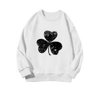 vaolkwsacz Spring and Autumn New Fashionable Cute Print Comfortable Version of The Girls Printed Sweatshirt Baby Shirt Langarm, Blanco, 10-11 años