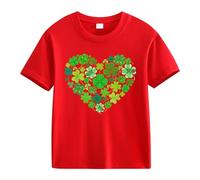 vaolkwsacz Spring and Autumn New Fashionable Cute Print Comfortable Version of The Girls Printed T Shirt Damen Spitze, rojo, 10-11Years