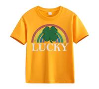 vaolkwsacz Spring and Autumn New Fashionable Cute Print Comfortable Version of The Girls Printed T Shirt Shirt 2, naranja, 6-7 años