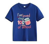 vaolkwsacz Spring and Autumn New Fashionable Cute Print Comfortable Version of The Girls Printed T Shirt 2 in 1 Blusa Mujer, azul, 8-9 años