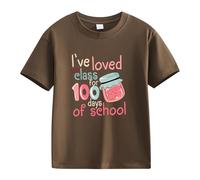 vaolkwsacz Spring and Autumn New Fashionable Cute Print Comfortable Version of The Girls Printed T Shirt 2 in 1 Blusa Mujer, café, 10-11Years