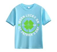 vaolkwsacz Spring and Autumn New Fashionable Cute Print Comfortable Version of The Girls Printed T Shirt Batik Shirt Kinder, azul celeste, 6-7 años