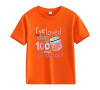 vaolkwsacz Spring and Autumn New Fashionable Cute Print Comfortable Version of The Girls Printed T Shirt 2 in 1 Blusa Mujer, naranja, 4-5 años