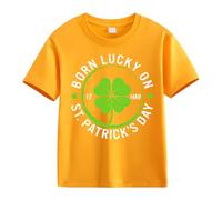 vaolkwsacz Spring and Autumn New Fashionable Cute Print Comfortable Version of The Girls Printed T Shirt Batik Shirt Kinder, naranja, 3-4 años