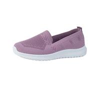 vaolkwsacz Zapatillas de deporte para mujer, antideslizantes, cómodas, de malla, transpirables, para el tiempo libre, para caminar, suela suave, tallas grandes, informales, para la salud, morado, 39