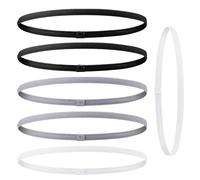 vaolmlop 6 Piezas Cinta Pelo Deporte,Diademas Deportivas Elásticas,Cinta Pelo Deporte Diadema Deportiva Elásticas Antideslizante Yoga Fútbol Jogging(Negro,Gris,Blanco)