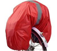 VAOLOAV Cubierta de lluvia para portabicicletas de 100 L con tira reflectante para maletero de bicicleta, color rojo