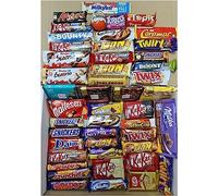 vapewaves Mega cesta de regalo de chocolate, 50 barras de chocolate diferentes de tamaño completo, selección masiva de deliciosos chocolates