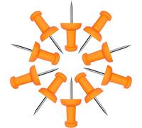 VAPKER 120 chinchetas para el pulgar naranja sólido, tamaño más grande, cabeza de plástico con punta de acero para tablón de anuncios
