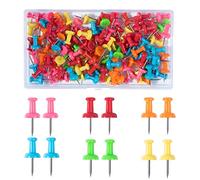 VAPKER 120 tachuelas de empuje multicolor macizas tachuelas de pulgar de mayor tamaño Pin Mapa Tacks cabeza de plástico con punta de acero para tablero de anuncios