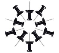 VAPKER 120 tachuelas negras sólidas para el pulgar de tamaño más grande, cabeza de plástico con punta de acero para tablón de anuncios