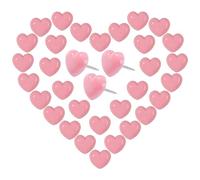 VAPKER 150 chinchetas de plástico con forma de corazón para dibujar, chinchetas decorativas de plástico con tachuelas de mapa de punta de acero para fotos y pared