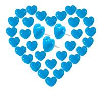 VAPKER Chinchetas de corazón de amor, 150 unidades, color azul, chinchetas de dibujo, chinchetas decorativas con punta de acero, para fotos, pared