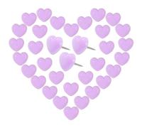 VAPKER Chinchetas de corazón de amor, 150 unidades, color morado claro, chinchetas de dibujo, chinchetas decorativas de plástico con punta de acero para fotos y paredes