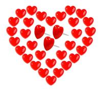 VAPKER Chinchetas de corazón de amor, 150 unidades, color rojo, chinchetas de dibujo, chinchetas decorativas con punta de acero, para fotos, pared