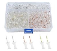 VAPKER Pines transparentes para tablero de corcho, 400 unidades, decoración para el pulgar, tachuelas de plástico transparente, tachuelas estándar con punta de acero
