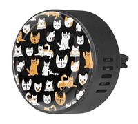VAPOKF 2 clips de ventilación para coche, ambientador con bonitas impresiones de caras de mascotas, difusor de aceites esenciales de aromaterapia