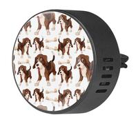 VAPOKF 2 clips de ventilación para coche, ambientador con bonitos estampados de perro Beagle y huesos, difusor de aceites esenciales de aromaterapia
