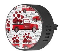 VAPOKF 2 clips de ventilación para coche, ambientador con camión rojo con impresiones de corazones de amor, difusor de aceite esencial de aromaterapia