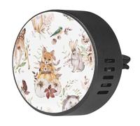 VAPOKF 2 clips de ventilación para coche, ambientador con ciervo, zorro, ardilla, liebre, erizo, bosque, animales, difusor de aceites esenciales para aromaterapia