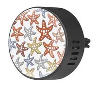 VAPOKF 2 clips de ventilación para coche, ambientador con coloridas impresiones de estrellas de mar, difusor de aceite esencial de aromaterapia