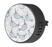 VAPOKF 2 clips de ventilación para coche, ambientador con dibujos animados de manatí y olas de mar, difusor de aceite esencial de aromaterapia
