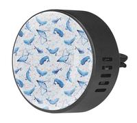 VAPOKF 2 clips de ventilación para coche, ambientador con estampado de ballena azul acuarela, difusor de aceite esencial de aromaterapia