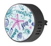 VAPOKF 2 clips de ventilación para coche, ambientador con estampado de estrellas de mar de verano, difusor de aceite esencial de aromaterapia
