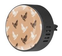 VAPOKF 2 clips de ventilación para coche, ambientador con estampado de gallinas blancas y negras, difusor de aceites esenciales de aromaterapia