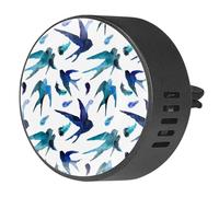 VAPOKF 2 clips de ventilación para coche, ambientador con estampado de golondrinas y plumas de acuarela, difusor de aceite esencial de aromaterapia