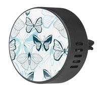 VAPOKF 2 clips de ventilación para coche, ambientador con estampado de mariposa azul, difusor de aceite esencial de aromaterapia