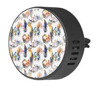 VAPOKF 2 clips de ventilación para coche, ambientador con estampado de mariposas y plumas de acuarela, difusor de aceite esencial de aromaterapia