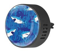 VAPOKF 2 clips de ventilación para coche, ambientador con estampado de tiburón azul grunge, difusor de aceite esencial de aromaterapia