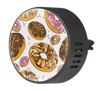 VAPOKF 2 clips de ventilación para coche, ambientador con impresiones de donas de diferentes sabores, difusor de aceites esenciales de aromaterapia