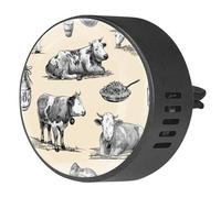 VAPOKF 2 clips de ventilación para coche, ambientador con impresiones de leche de vacas de granja, queso cottage, difusor de aceite esencial de aromaterapia
