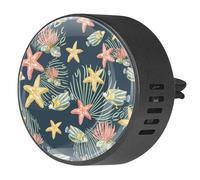 VAPOKF 2 clips de ventilación para coche, ambientador con impresiones de peces y estrellas de mar, difusor de aceite esencial de aromaterapia
