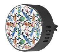 VAPOKF 2 clips de ventilación para coche, ambientador con impresiones de plumas de pájaro de acuarela, difusor de aceite esencial de aromaterapia