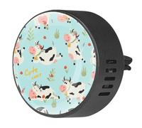 VAPOKF 2 clips de ventilación para coche, ambientador con impresiones de vacas felices, difusor de aceites esenciales de aromaterapia