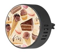 VAPOKF 2 clips de ventilación para coche, ambientador con pasteles de chocolate, helados, impresiones de macarrón, difusor de aceites esenciales de aromaterapia
